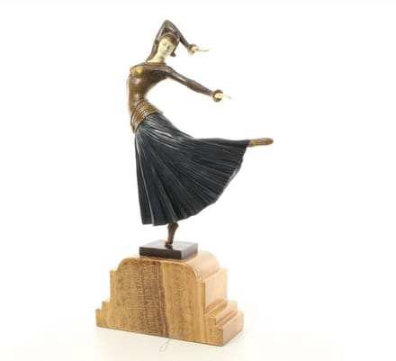 Beeld Cold Painted - Ayouta Vrouwelijke Danseres - Beeldje Vrouw - 46,9 cm hoog