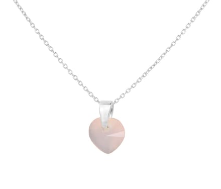 ARLIZI 2009 Ketting roze onyx hartje hanger - sterling zilver - 44 cm