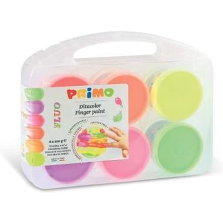 Primo PRIMO - Vingerverf fluor 6 potjes in koffer (6x100gr)