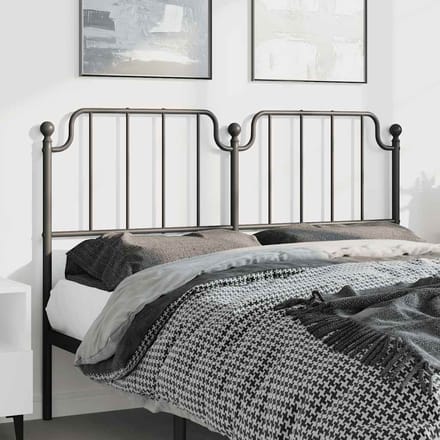 vidaXL - Vervangend - hoofdbord - 135 - cm - metaal - zwart