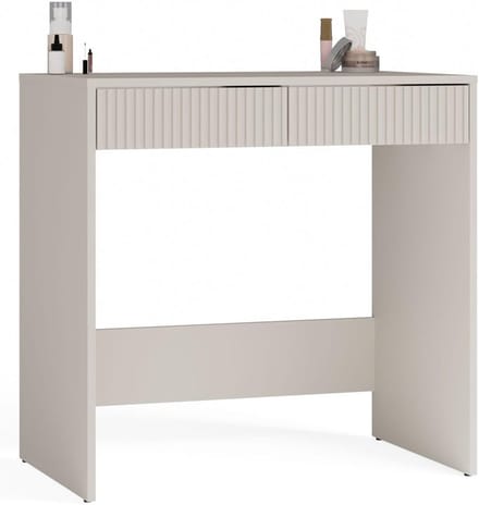 Bureau Marina - Werktafel Lade - Thuiswerken Studeren - Geribbelde Ladefronten - 81 x 50 x 80 cm - Kasjmier Beige