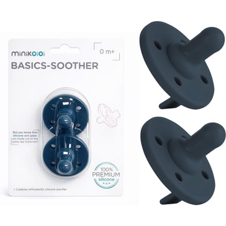 MinikOiOi Sucette Dynamique en Silicone 2 pièces. Bleu 0-24m