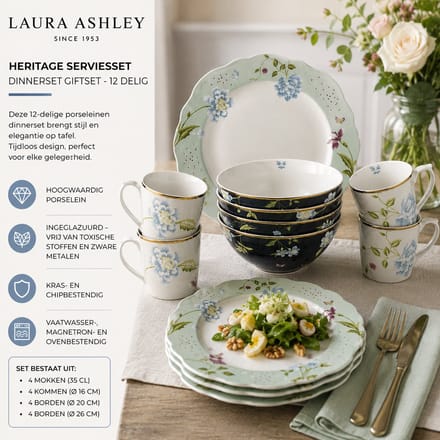 Laura Ashley Blueprint Collectables Kommen set van 4 - Schaaltjes - Ø16cm - Assorti