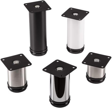 4 stuks SOTECH meubelpoot Jimmy, wit rond, diameter: 50 mm, hoogte: 100 mm verstelbaar