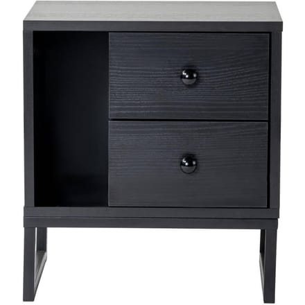 Asir - Nachttisch - Hout Zwart & Zwart - 45,2 x 29,5 x 50 cm