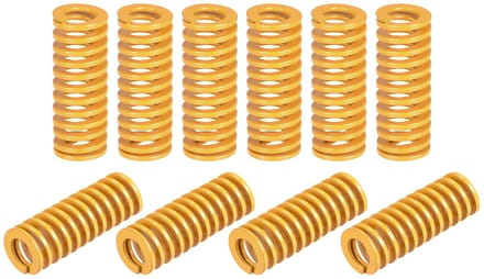 10 Stuks Lichte Belasting Drukveren - 12mm OD - 35mm Lang - Geel