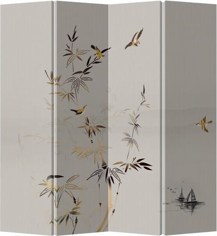 Fine Asianliving Kamerscherm Scheidingswand B160xH180cm 4 Panelen Met Bamboe