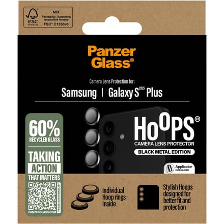 PanzerGlass Screenprotector geschikt voor Samsung Galaxy S25 Plus Glazen | PanzerGlass Hoops Camera Lens Protector - Case Friendly