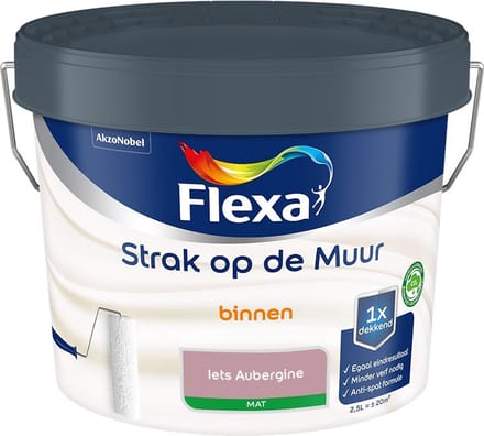 Flexa - Strak Op De Muur Binnen Mat - Iets Aubergine - Mengverf - 2,5 L