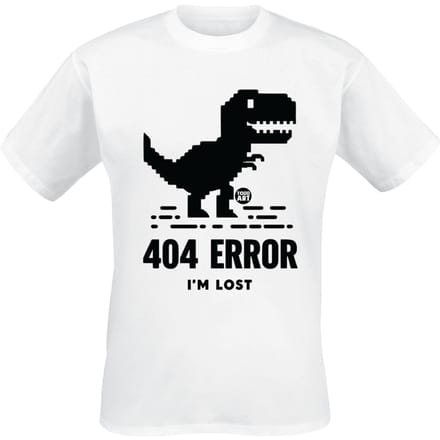 Todd Goldman - Fun T-shirt - 404 Error - Dinosaur - M tot 3XL - voor Mannen - wit