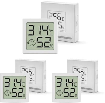 Digitale Thermometer en Hygrometer Set - 3 Stuks voor Binnengebruik, LCD Display voor Temp en Vochtigheid