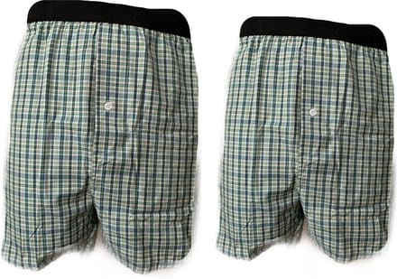 Embrator 2-stuks mannen Boxershort geruit lime 3XL