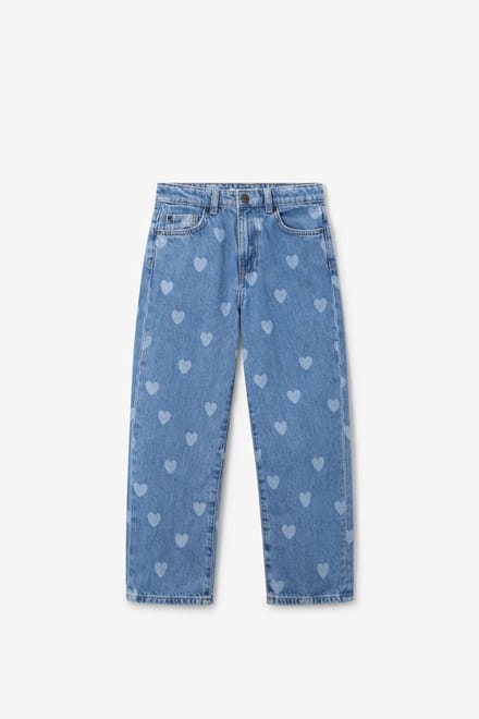 Sissy-Boy - Blauwe straight leg jeans met hartjes