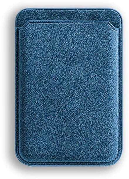 Mastersøn Alcantara Magsafe Wallet Blauw - Portemonnee - Pasjeshouder Apple iPhone - Kaarthouder - Cobalt Blue