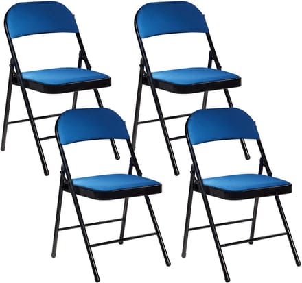 SPARKS - Klapstoel set - Zwart/Blauw - Metaal