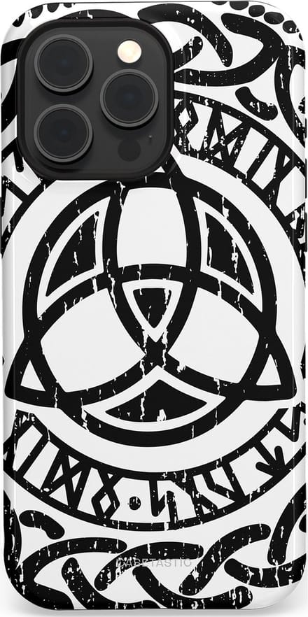 Casetastic hoesje geschikt voor Apple iPhone 15 Pro Max - MagSafe - Dubbellaagse bescherming - Valhalla eer - Fashion Case - Wit Zwart Grijs