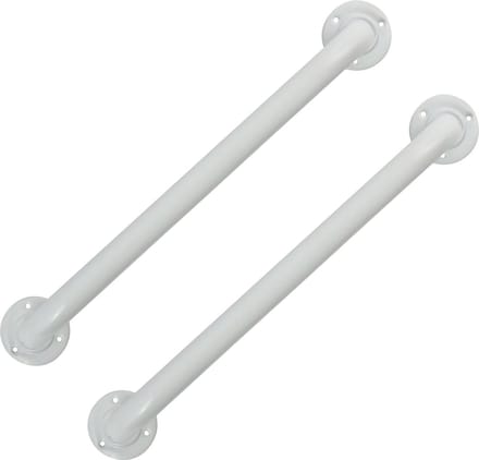 MSV Badkamer/douche wand/muur handgreep - 2x - rvs metaal - wit - 30 cm - Extra houvast beugel