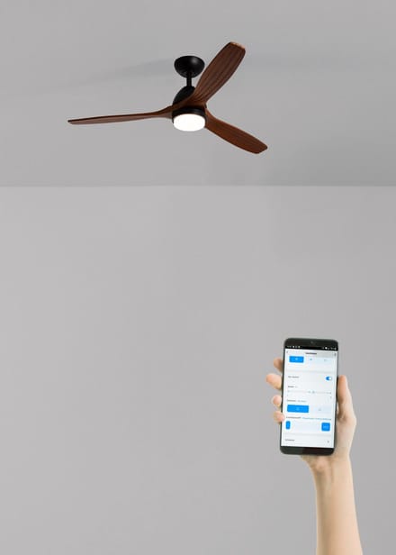 CREATE - Plafondventilator 40W silent Ø132 cm 100% hout - M - Met licht - WIFI - WIND CUP
