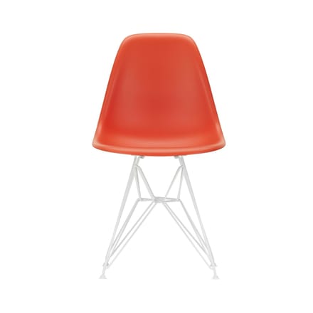 Vitra DSR Eames Plastic Side Chair - poppy red RE - wit - poppy red RE