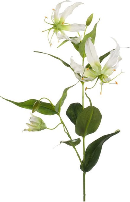 Emerald - Kunstbloem Gloriosa 75cm wit - Kunstplant voor binnen