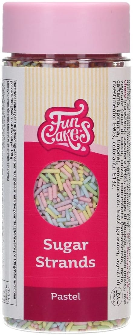 FunCakes Sugar Strands - Pastel - 80g - Sprinkles - Eetbare Taartdecoratie