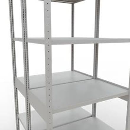 SCHULTE Lagertechnik - Dubbele basisrekken MULTIPlus250 insteeksysteem - 3000x1000x(2x600) mm, 14 legborden, gegalvaniseerd