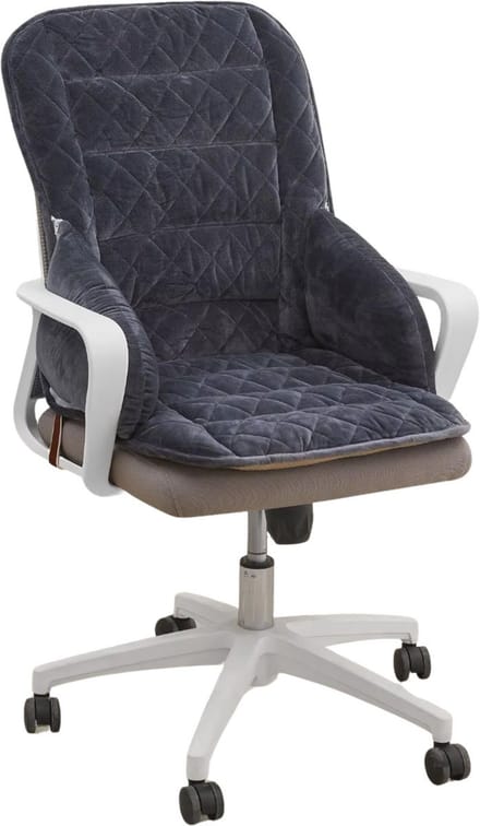 Bureaustoel kussen Tavien - Rugkussen - Ergonomisch - Universeel - Zwart/grijs