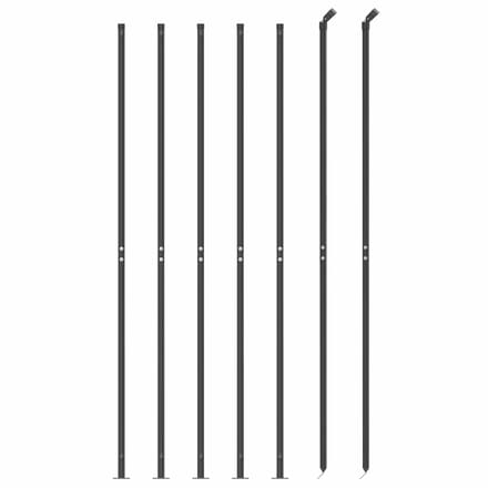 vidaXL - Draadgaashek - met - flens - 1,4x10 - m - antracietkleurig