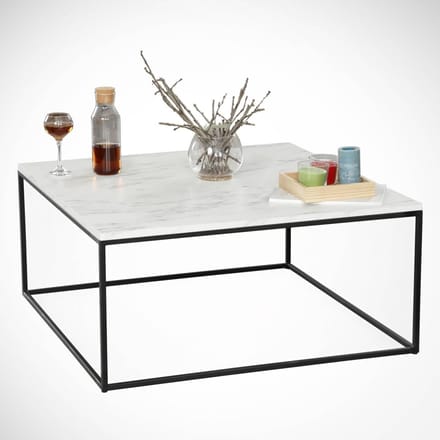 Salontafel - Stijlvol Zwart & Wit - 75x43x75cm - Duurzaam Melamine