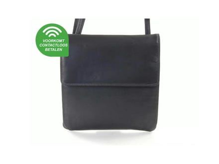 Pia Ries Schoudertas/Crossbody 6001-1 Leer - Zwart