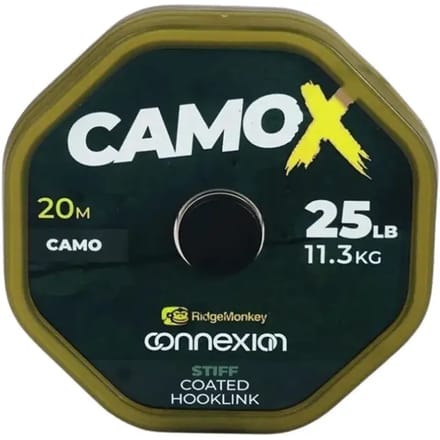 Ridgemonkey Connexion Camox Stiff Coated Hooklink Karperlijn 20 M Goud 25 Lbs