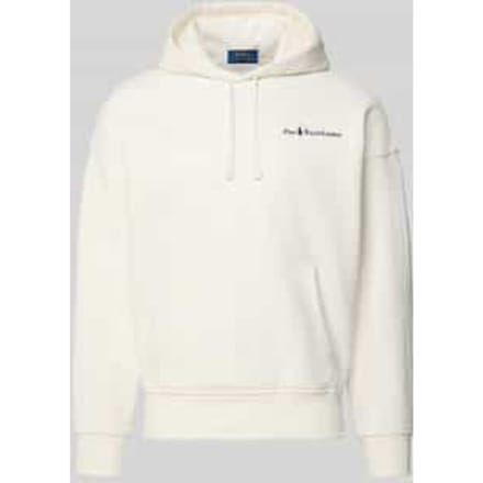 Relaxed fit hoodie met labelstitching en kangoeroezak
