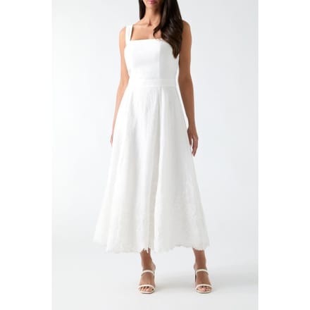 GUESS Mindy Embroidered Mi White Peaks Größe: 46 | Maxikleider Outlet | Damen | Weiß