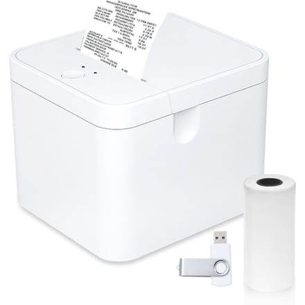 58 mm kassabonprinter POS-printer USB + BT Desktop Direct thermisch afdrukken Compatibel met ondersteuning W-EU wit