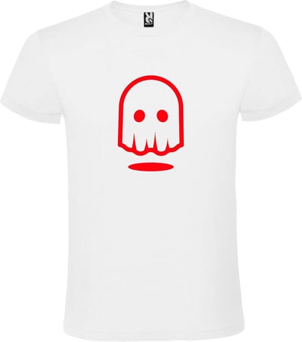 Wit T-shirt ‘Spookje’ Rood maat M