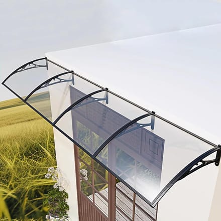 Buitenraam luifel - Deur overkapping - Bescherming tegen weer - Aluminiumlegering beugels - 60 x 140 cm