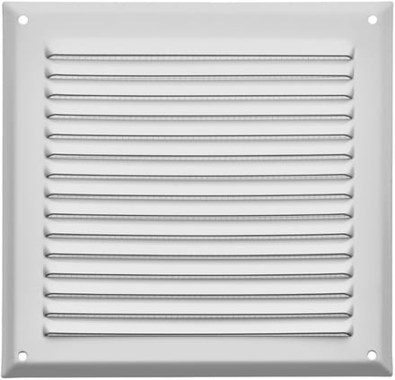 SOTECH aluminium ventilatierooster 190 x 190 mm wit met muggengaas Rookgasrooster voor opschroefbare montage