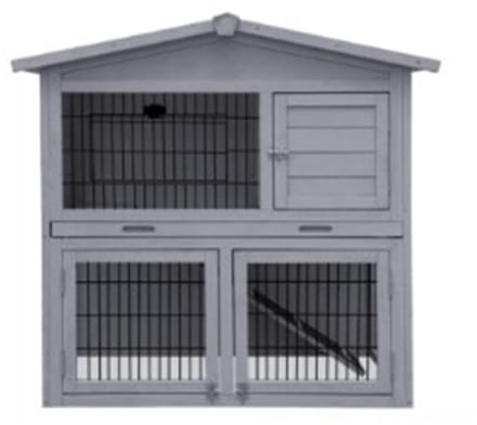 Topmast Konijnenhok hout 101 X 55 X 100 CM grey washed