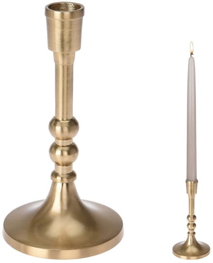 Home Styling Collection - Aluminium Kandelaar - Goudkleurig - 17 cm - Elegant Design