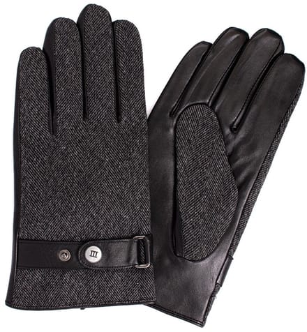 DERREN | Handschoenen met visgraatmotief | Anthracite