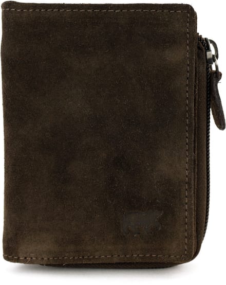 Bear Design Gungun Suede Leren Ritsportemonnee - Bruin