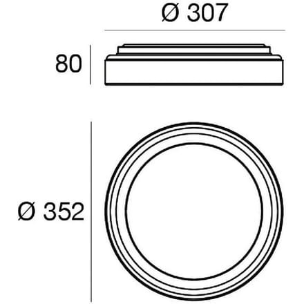 Linea Light LED wandlamp Iside, zwart, metaal, Ø 35 cm, IP40