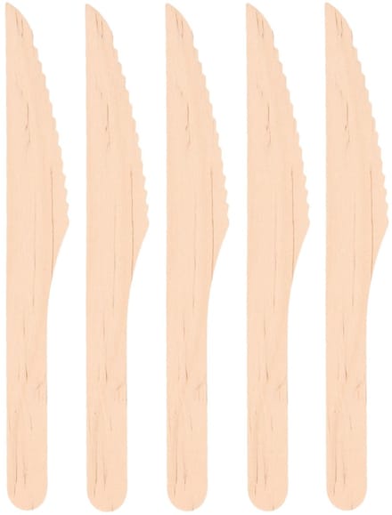 Wegwerp messen - 100x stuks - hout - wegwerpbestek - BBQ/verjaardag/picknick