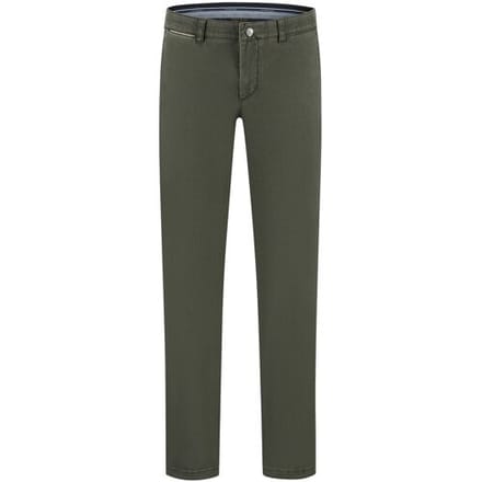 Com4 Broek Modern Chino Micro Pattern Near Faux-Uni Subtle Cotton Stretch Donker Groen / male