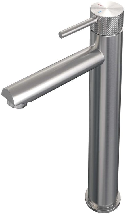 Brauer Brushed Carving Verhoogde Opbouw Wastafelmengkraan Model A RVS Geborsteld PVD
