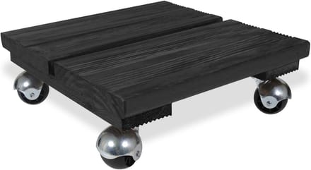 Houten plantenroller met wielen vierkant 30x30 cm Antraciet