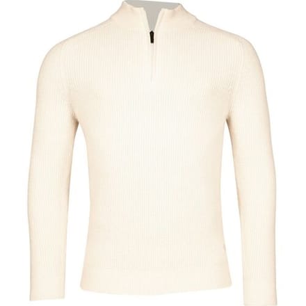 Thomas Maine Trui Half Zip Vintage Texture Knit Ecru / male