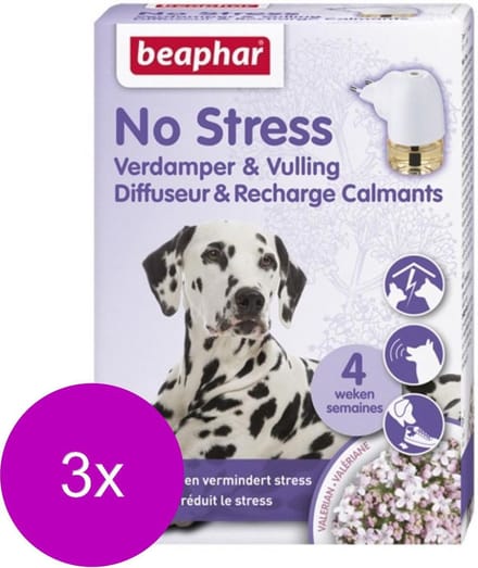 Beaphar No Stress Verdamper Met Vulling Hond - Anti stressmiddel - 3 x 30 ml