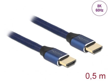 Delock Ultra High Speed HDMI Cable 48 Gbps 8K 60 Hz blue 0.5 m certified