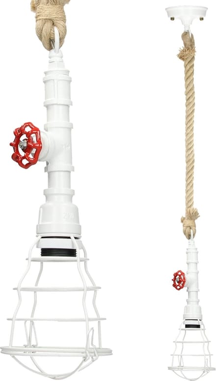 Hanglamp Brandweerslang | WIt | 115 cm